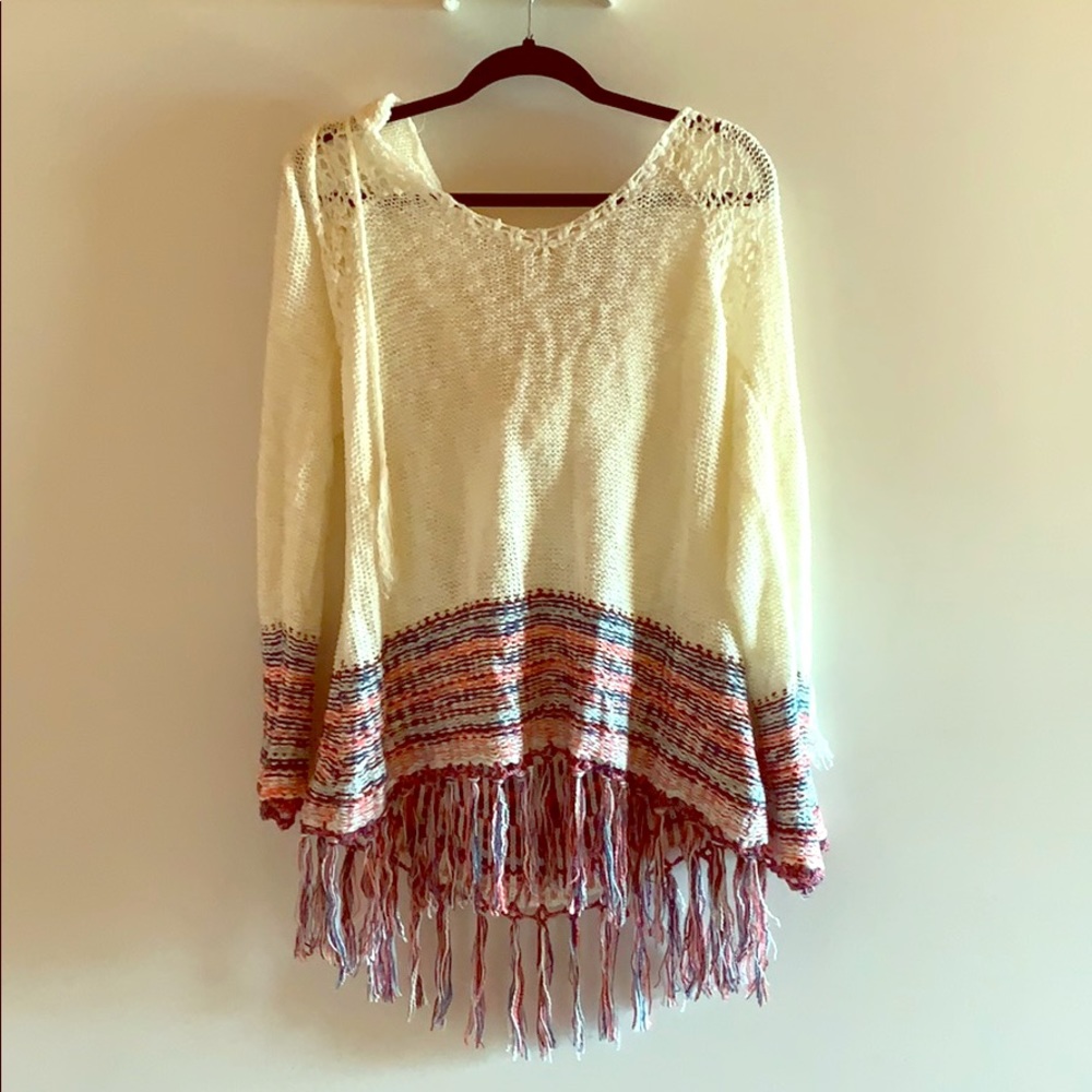Hooded tunic sweater